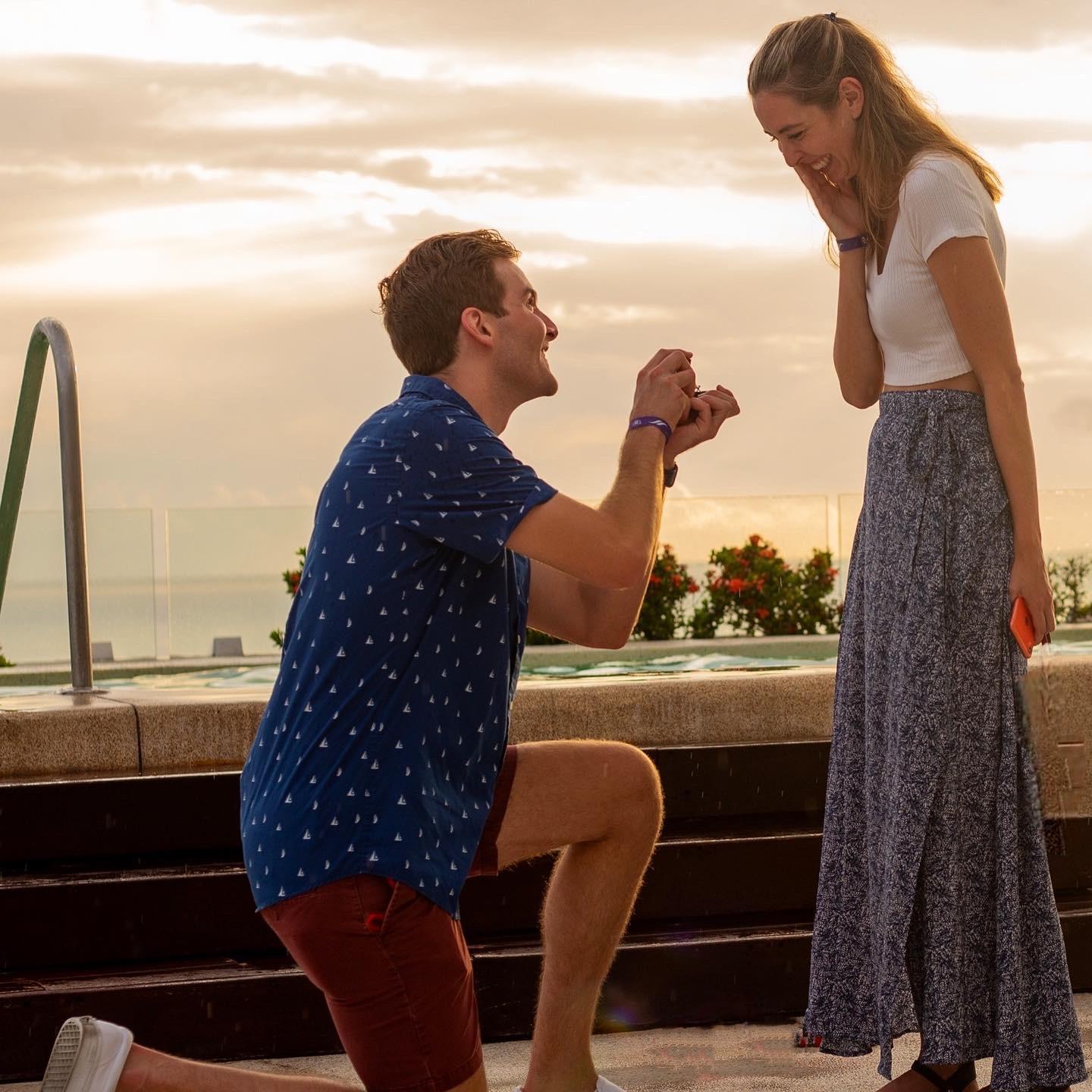 Chris popped the question at sunset overlooking the ocean in Mexico, BEST DAY EVER!