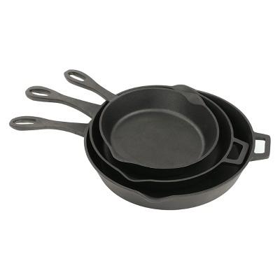 Bayou Classic Cast Iron 10, 12, 14in Cast Iron Skillet Set