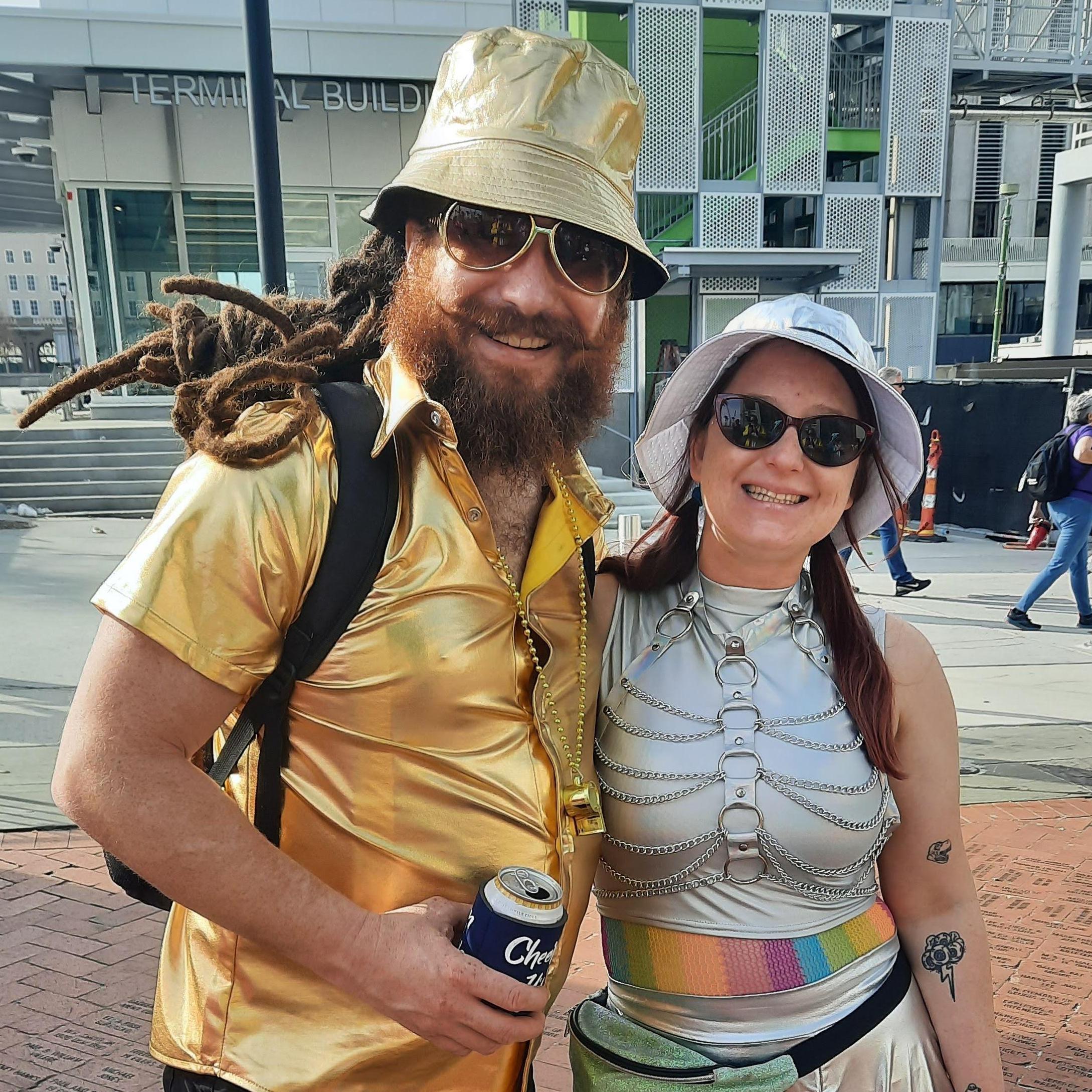 Mardi Gras-n'
One is silver and the other is gold