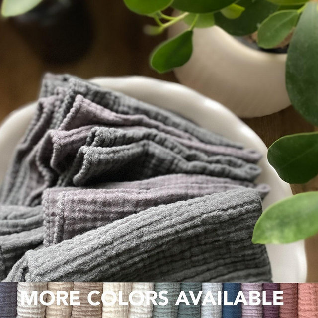 Lightweight Cotton Napkins / Cotton Gauze Washcloth / Simple Minimalist / Natural Light Muslin / Quick Drying Cloth / Table Decor / Crinkle