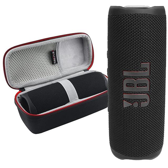 JBL FLIP 6 Portable Wireless Bluetooth Speaker IP67 Waterproof On-The-Go Bundle with Authentic Boomph Hardshell Protective Case - Black
