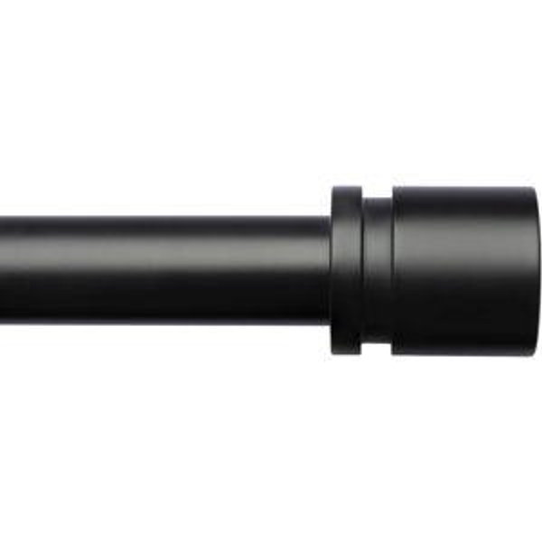 Byondeth Curtain Rods for Windows 16 to 144 Inches Adjustable Length 1 Inch Diameter Window Curtain Rod with Aluminium Finials, Black
