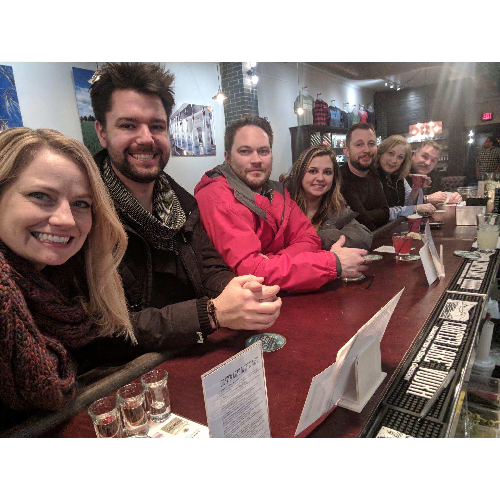 Birthday drinks with Jillian's family in Bend, OR