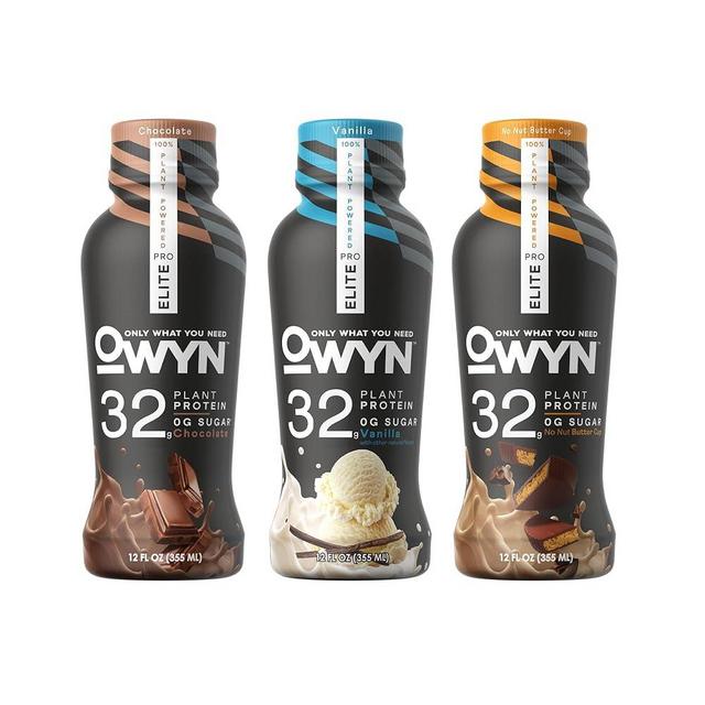 OWYN Only What You Need Pro Elite Vegan High Protein Keto Shake, 32g Protein, 9 Amino Acids, Omega-3, Prebiotics, Workout and Recovery, 0g Net Carbs, Zero Sugar (Variety, 12 Fl Oz (Pack of 12))