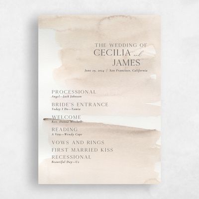 Beige Wedding Program - Loreto