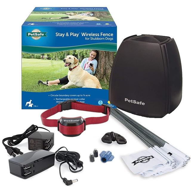 PetSafe Stay & Play Wireless Fence for Stubborn Dogs – from the Parent Company of INVISIBLE FENCE Brand – Above Ground Electric Pet Fence