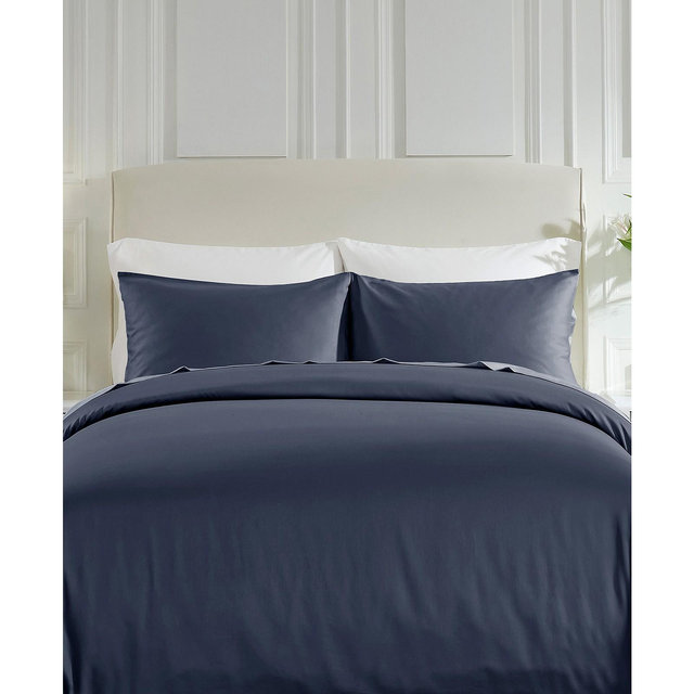 Luxury Duvet Cover Only - 400 Thread Count 100% Cotton Sateen Comforter Cover, Button Closure and Corner Ties by California Design Den - Queen