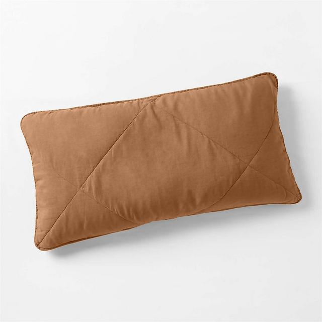 European Flax ®-Certified Linen Brulee Brown King Quilted Pillow ShamCover