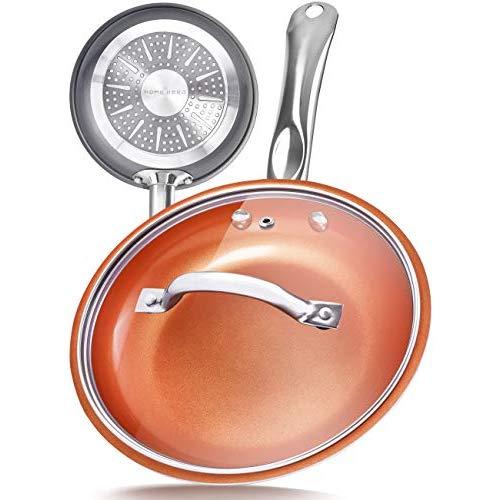 Copper Pan 8 Inch Copper Frying Pan With Lid - Nonstick Frying Pans Ceramic Pan Nonstick Pan Non Stick Pan Copper Pans Nonstick Copper Skillets Nonstick Ceramic Frying Pan Non Stick Frying Pans Copper