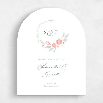 White Arch Wedding Save the Date - Arlington Portrait