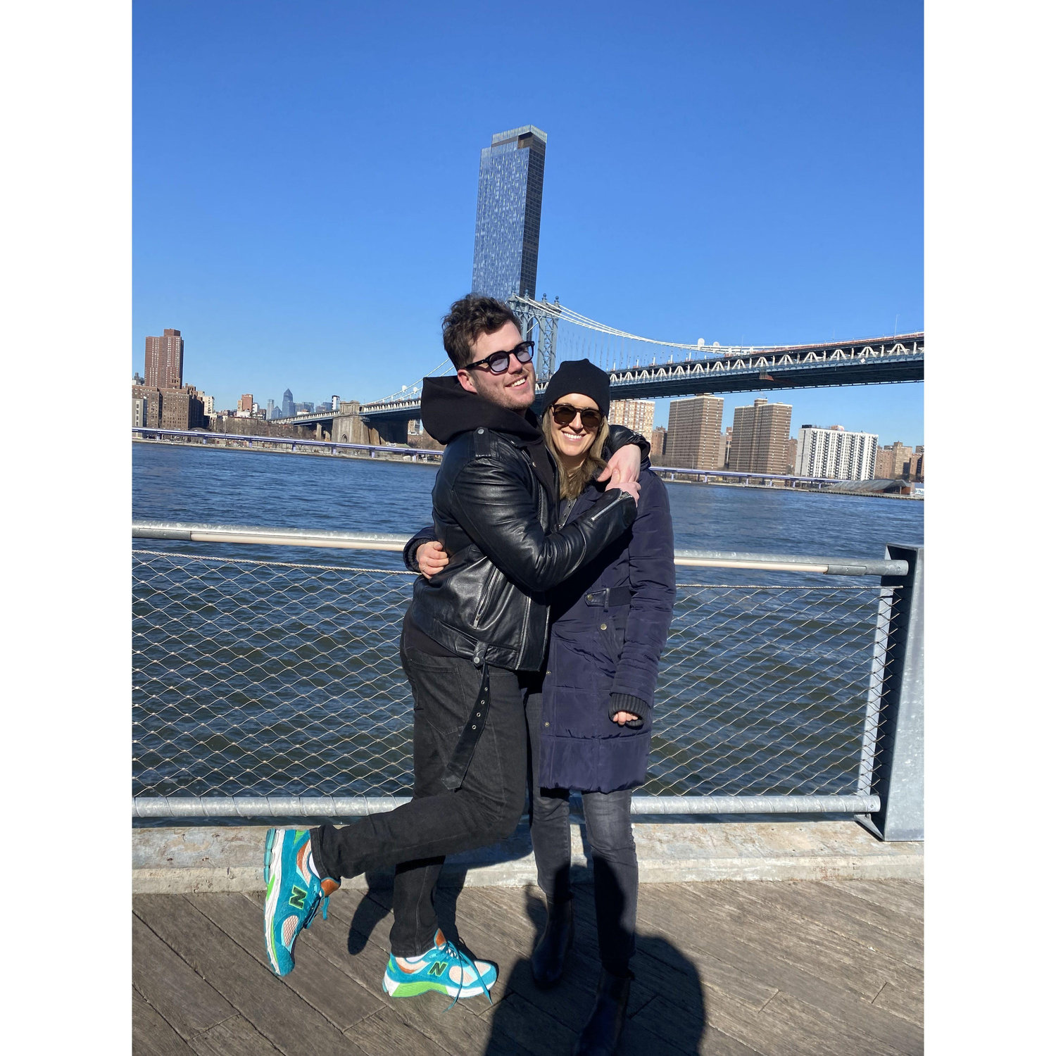 A photo of us taken by our friend Karl Mellows on our third date. Little did we know we'd go on to get engaged in this spot and ask Karl to marry us!