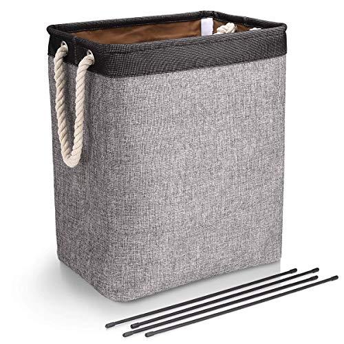 DYD Laundry Basket with Handles Linen Hampers for Laundry Storage Baskets Built-in Lining with Detachable Brackets Well-Holding Upgrade Foldable Laundry Hamper for Toys Clothing Organization