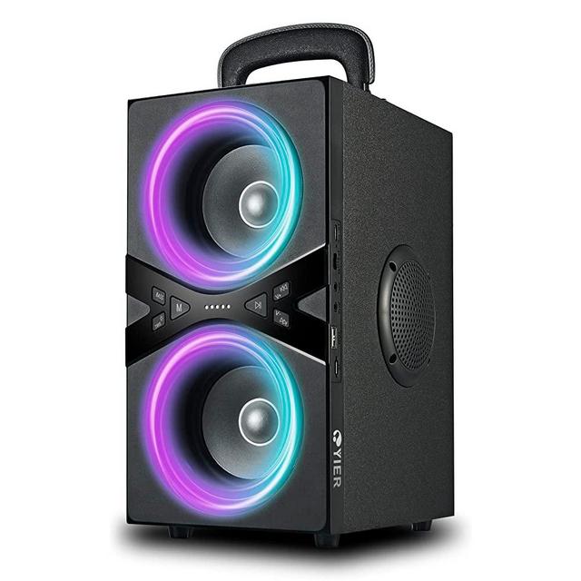YIER Bluetooth Speakers, Wireless TWS Portable Bluetooth Speaker with Lights,100dB Loud Bluetooth Speaker with Subwoofer 80W Stereo Sound, Bassup Technology,18-Hour Playtime for Outdoor Party Garden