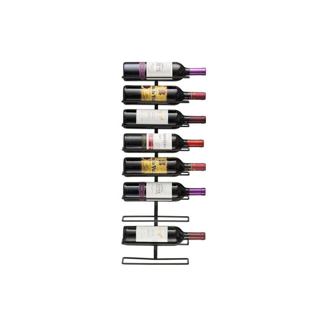 Sorbus 9-Bottle Wine Rack Wall Mounted for Wine Bottles, Liquor, Champagne, Black Metal Wine Bottle Holder for Home Bar, Wine Kitchen Storage