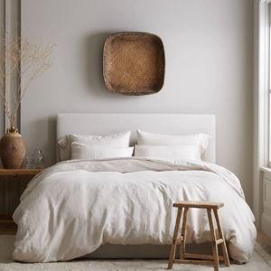 European Linen Duvet Cover Set w/ Shams - Full/Queen (Color: Sand)