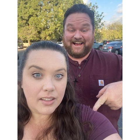 We didn't plan on the color matching, but here we are, and I couldn't stop laughing.