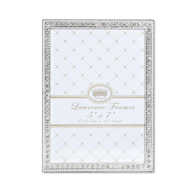 Lawrence Frames Sarah Silver Metal Frame with Crystal - 5" x 7"