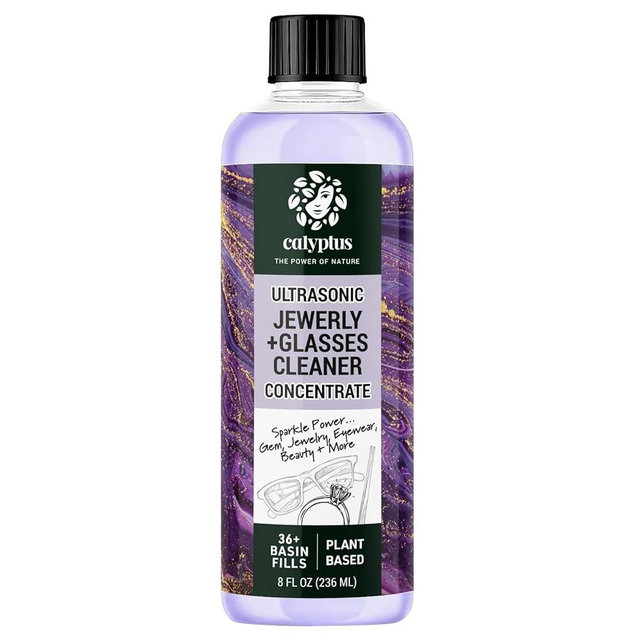 Calyptus Ultrasonic Jewelry Cleaner Solution Concentrate | Professional Power for Use in All Ultrasonic Machines | Plant-Based Eyeglass and Jewelry Cleaner | USA Made, 8 Ounces