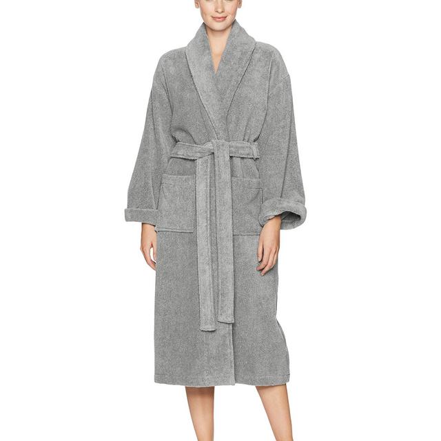 Pinzon Terry Cotton Bathrobe, Platinum, Medium/Large