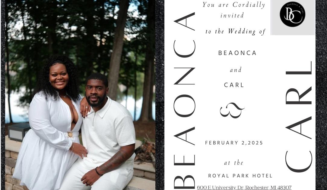 The Wedding Website of Carl Stinson and Beaonca Turner