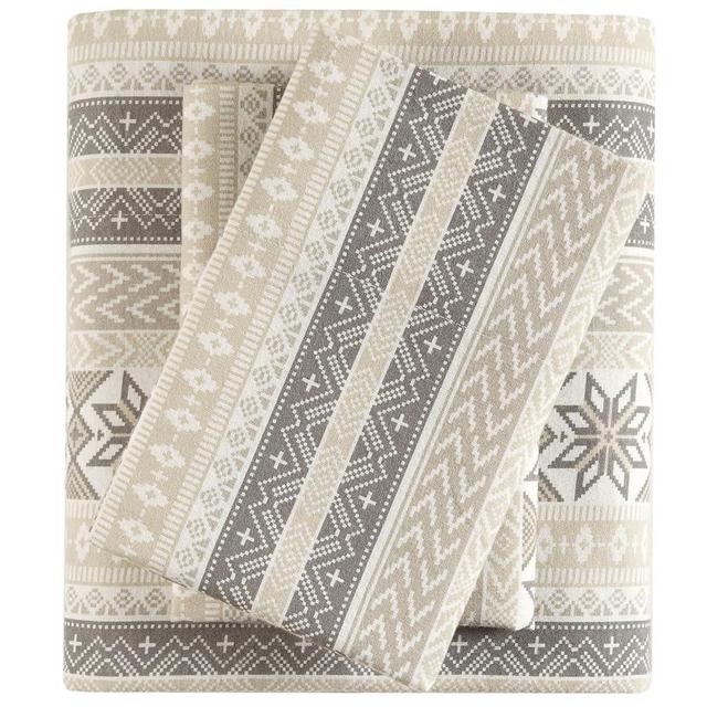 True North by Sleep Philosophy Flannel Sheets Queen Size, Cozy 100% Cotton Flannel Bed Sheets, Ultra Soft Cute Sheet Set, Elastic Pocket Fits Up to 14" Mattress, Nordic 4 Piece