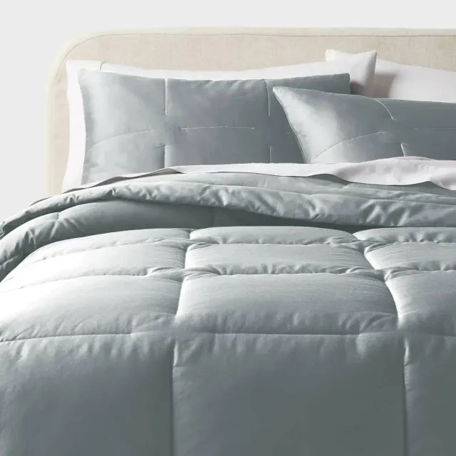 King Performance Sateen Comforter and Shams Set Light Gray - Threshold™