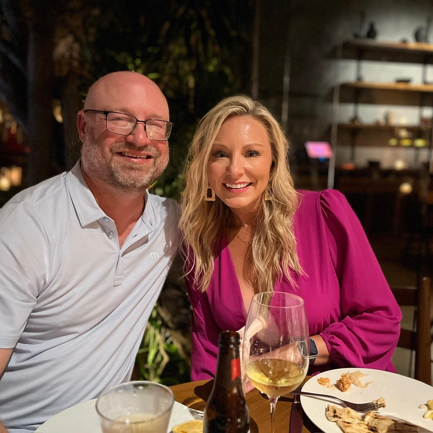 Celebrating our engagement at Taboo in Cancun!