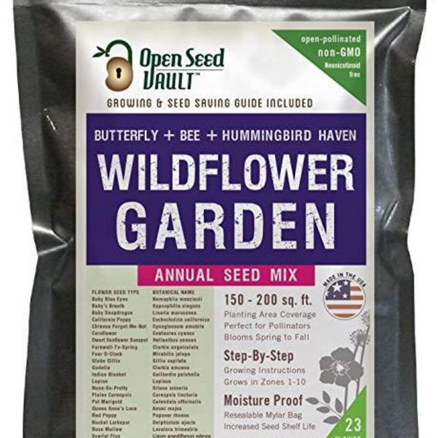 Wildflower Seeds Bulk Annual Seed Mix plus Full Growing Guide by Open Seed Vault