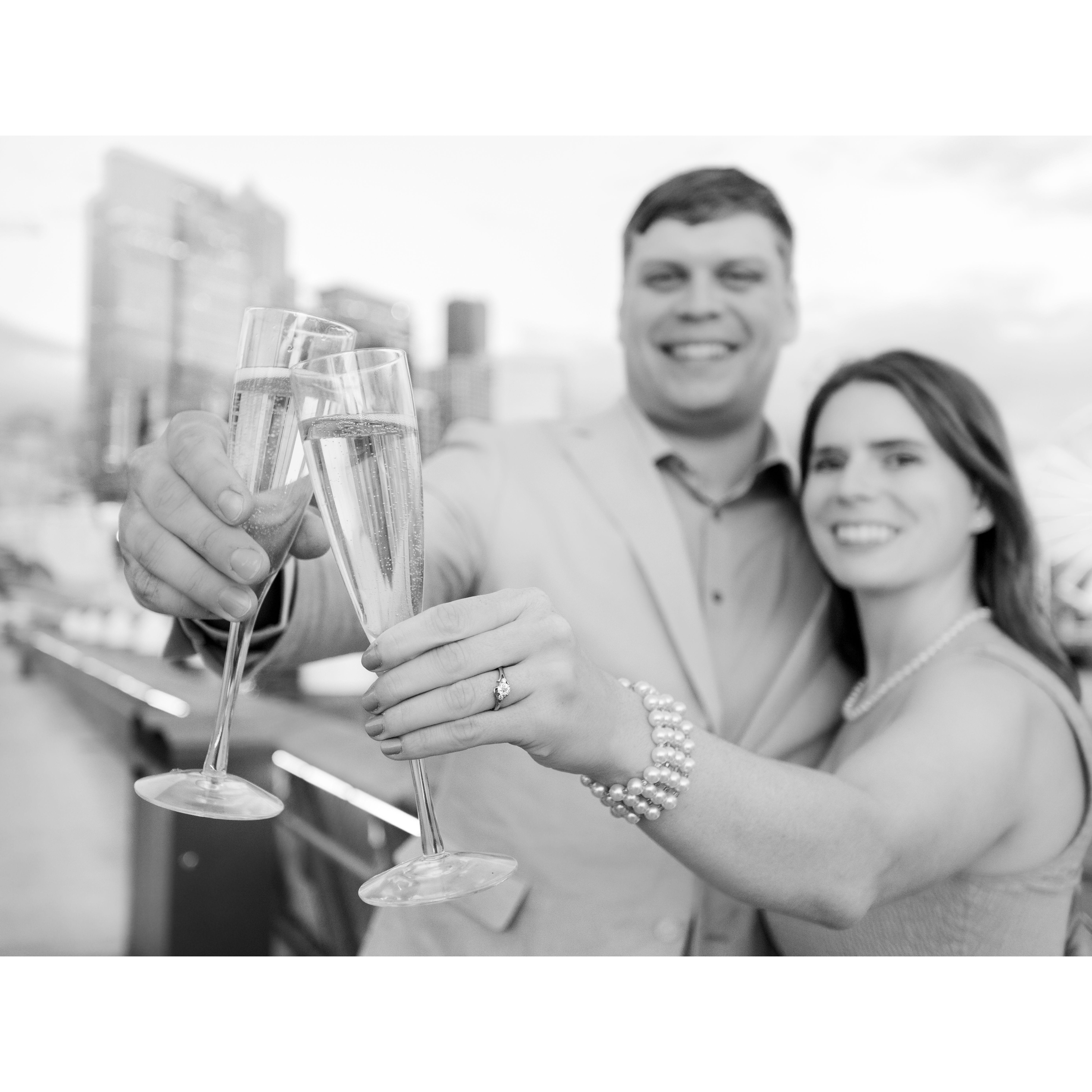 After my 30th birthday dinner Darian proposed!