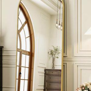 Arch Free Standing Full Length Mirror - Gold, 64" x 21"