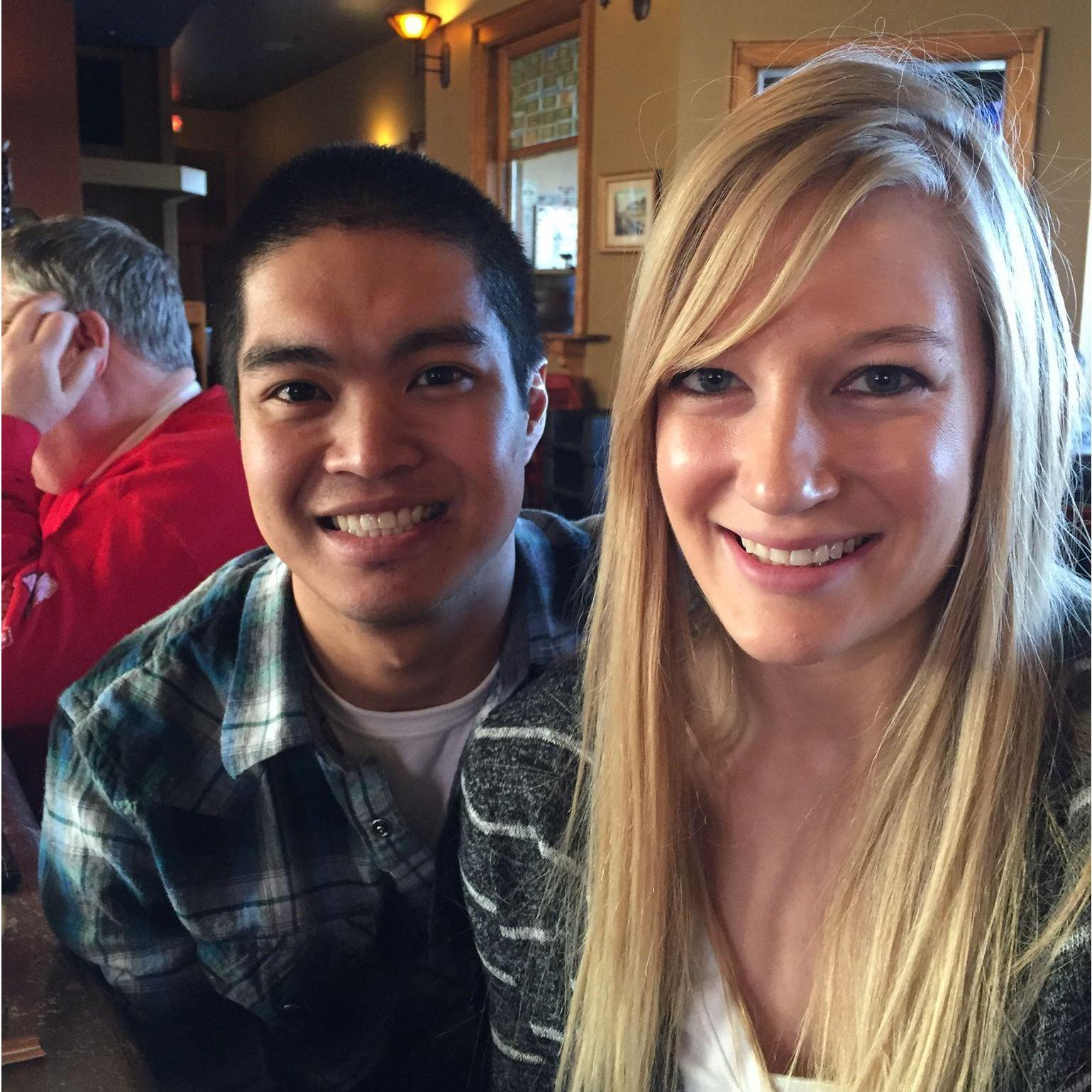 Our first photo together in February 2015.