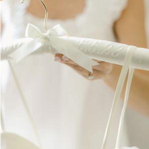 **[for bridal shower if attending] Embroidered Bridal Keepsake Hanger for Dress