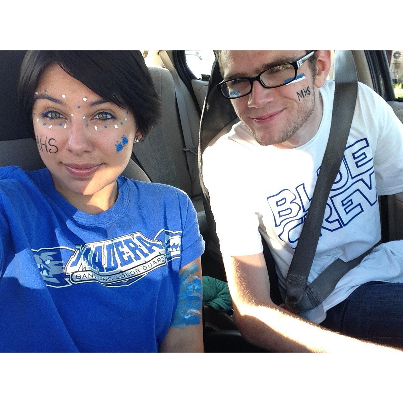 Daniel going to football games with Francine. Even though he couldn't sit with her because she had to sit in the band section