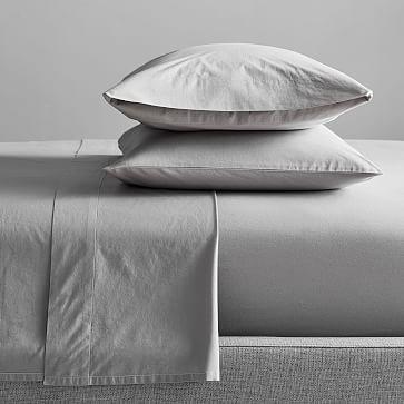 Organic Washed Cotton Sheet Set - Platinum Queen Size