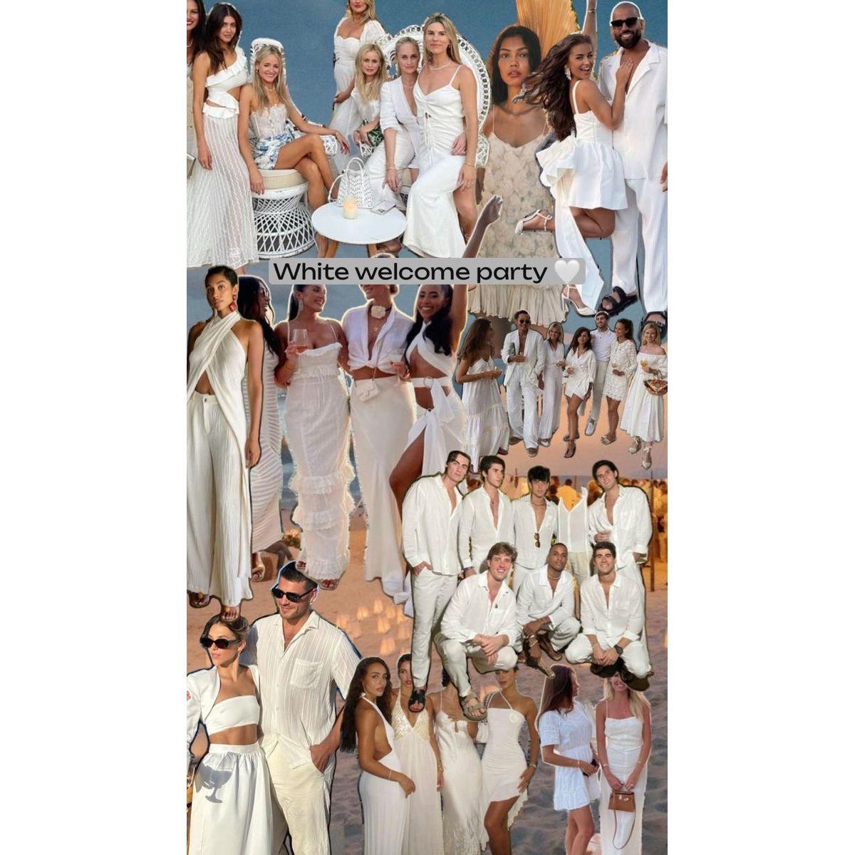 White party attire: breathable white fabrics with comfy shoes.