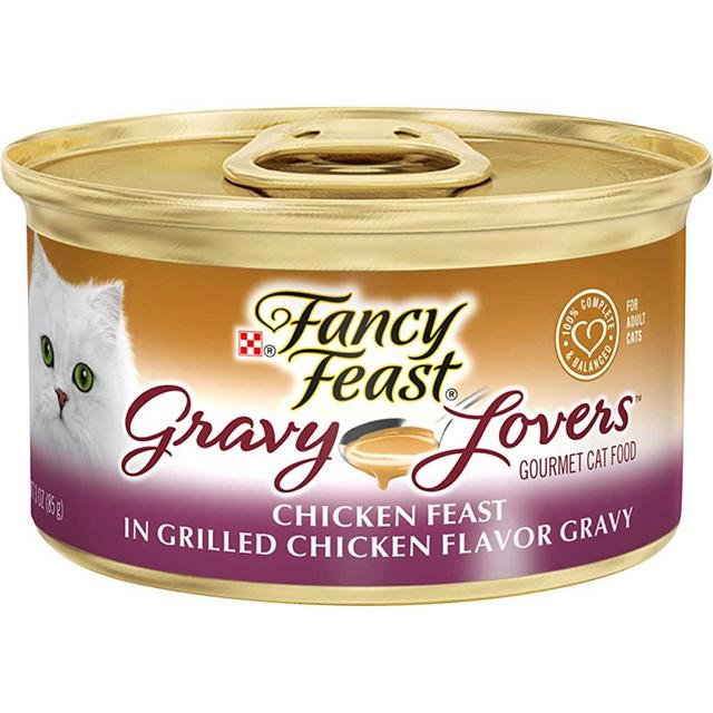 Purina Fancy Feast Gravy Wet Cat Food, Gravy Lovers Chicken Feast in Grilled Chicken Flavor Gravy - 3 oz. Cans Pack of 24
