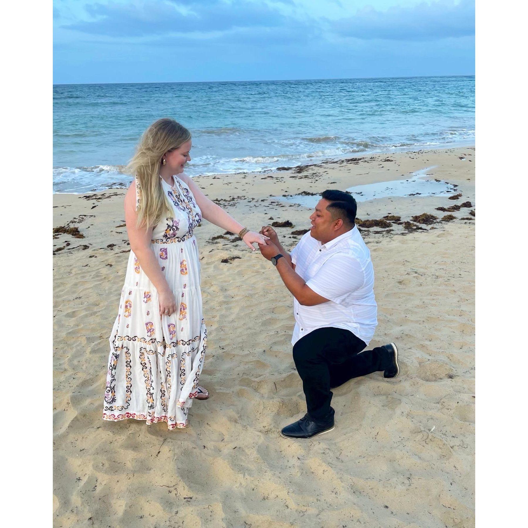 The reason we are all here, this is the moment Edwin proposed in Dominican Republic June 2023