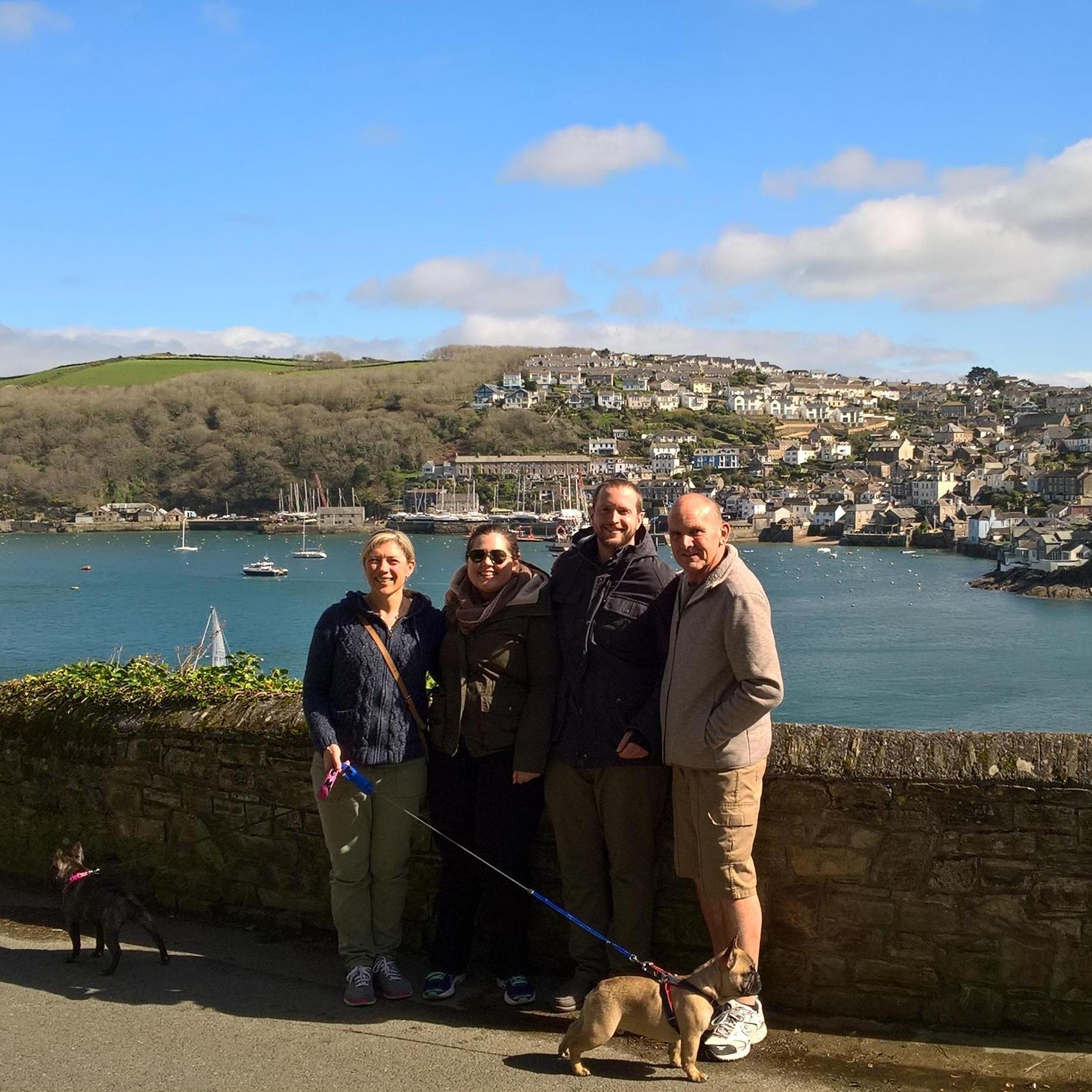 Andrew's dad, Philip, and his wife Claire (plus their dogs Pippa and Ted!)