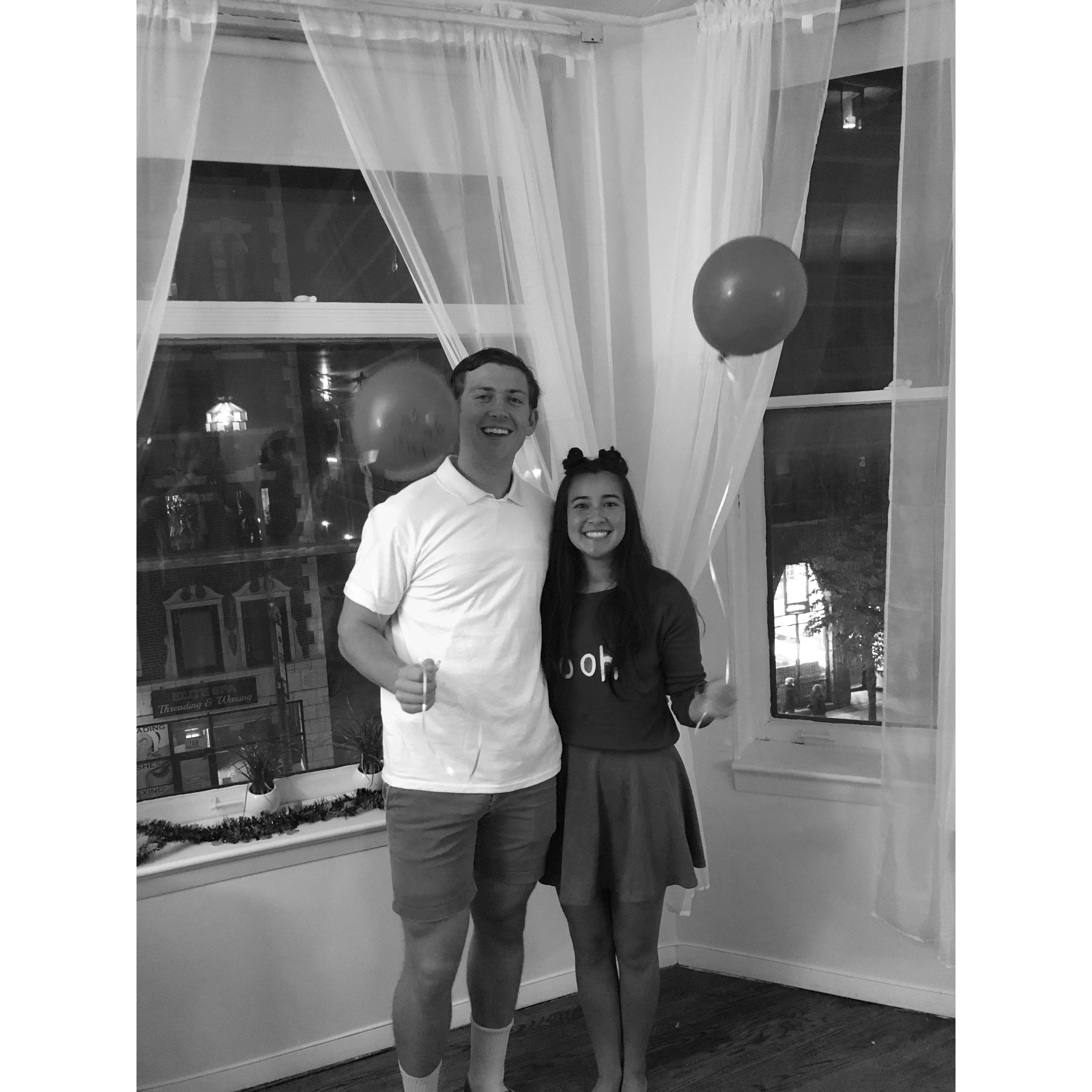 "Our first Halloween in a couple's costume"