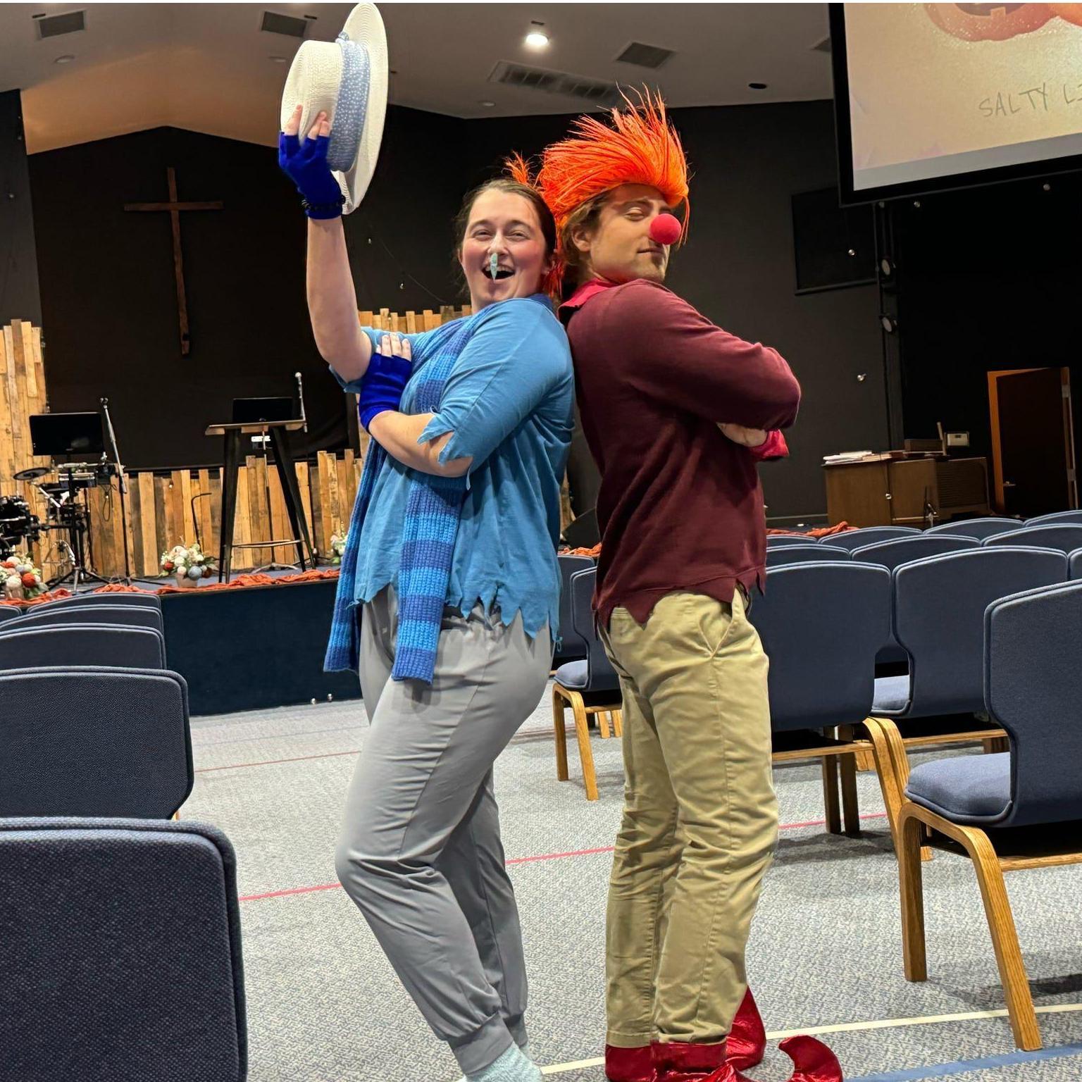 Snow Miser and Heat Miser at the church costume party!