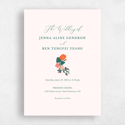 Emerald, Green Wedding Invitation - Brighton Classic