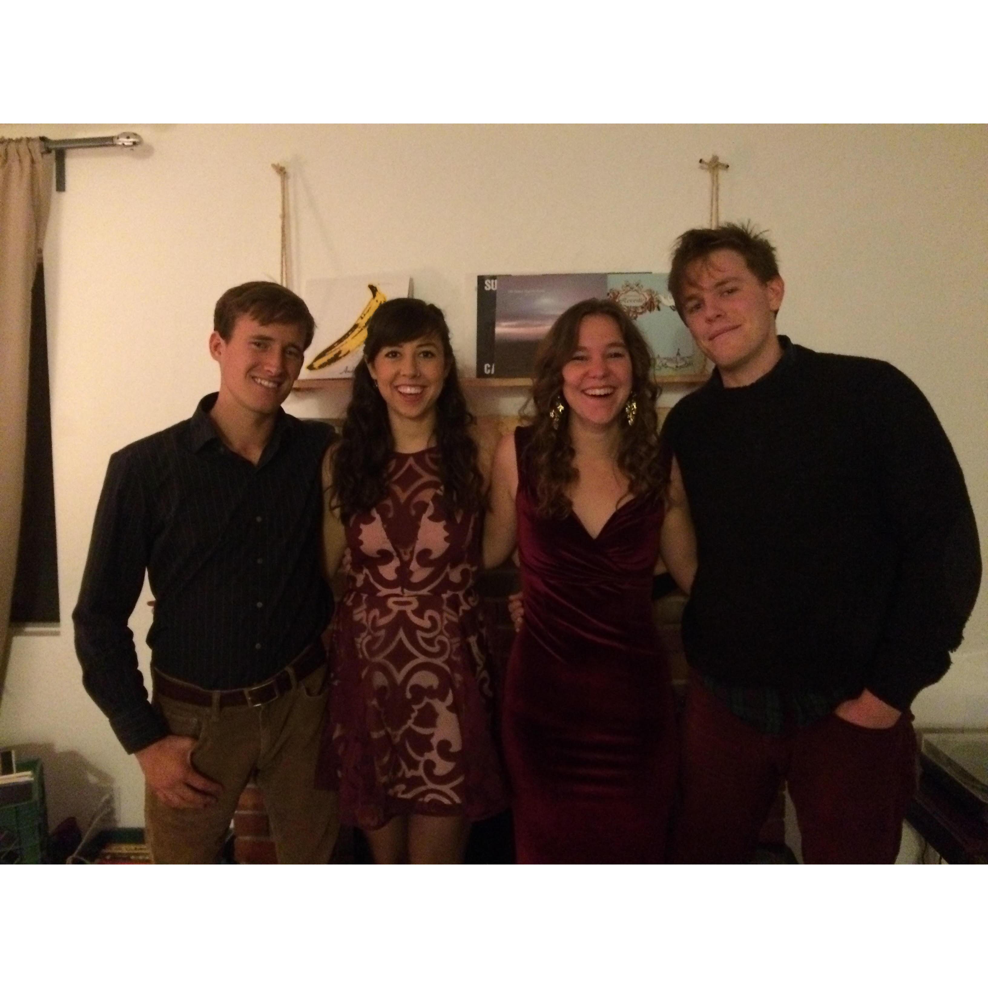 One of the oldest photos of us I have on my phone! Christmas celebration with Mike and Kimi in Santa Cruz