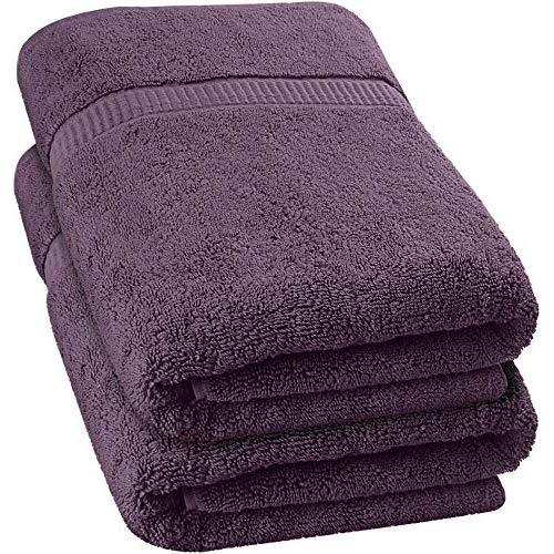 Utopia Towels - Luxurious Jumbo Bath Sheet (35 x 70 Inches, Plum) - 600 GSM 100% Ring Spun Cotton Highly Absorbent and Quick Dry Extra Large Bath Towel - Super Soft Hotel Quality Towel (2-Pack)