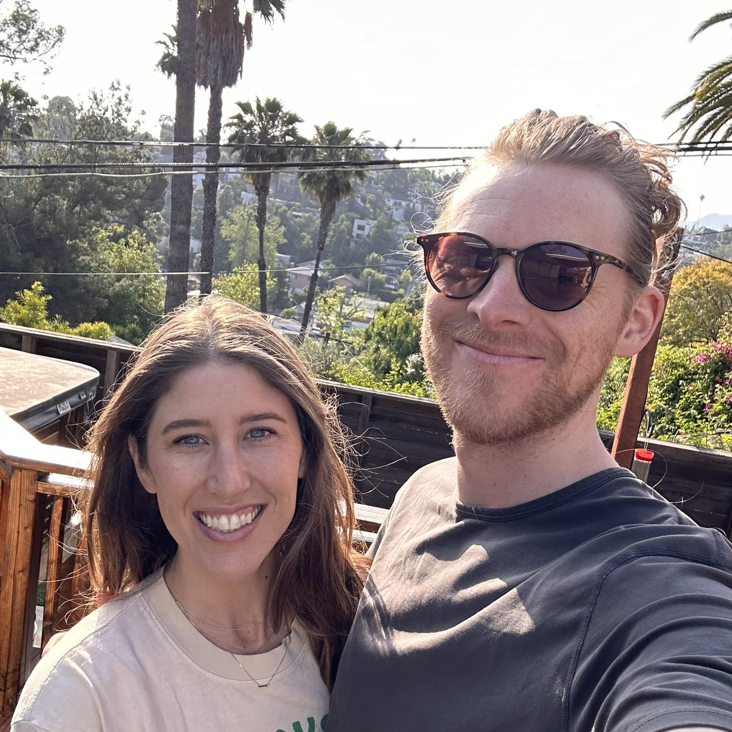 Our first day moving in together in our treasured backyard