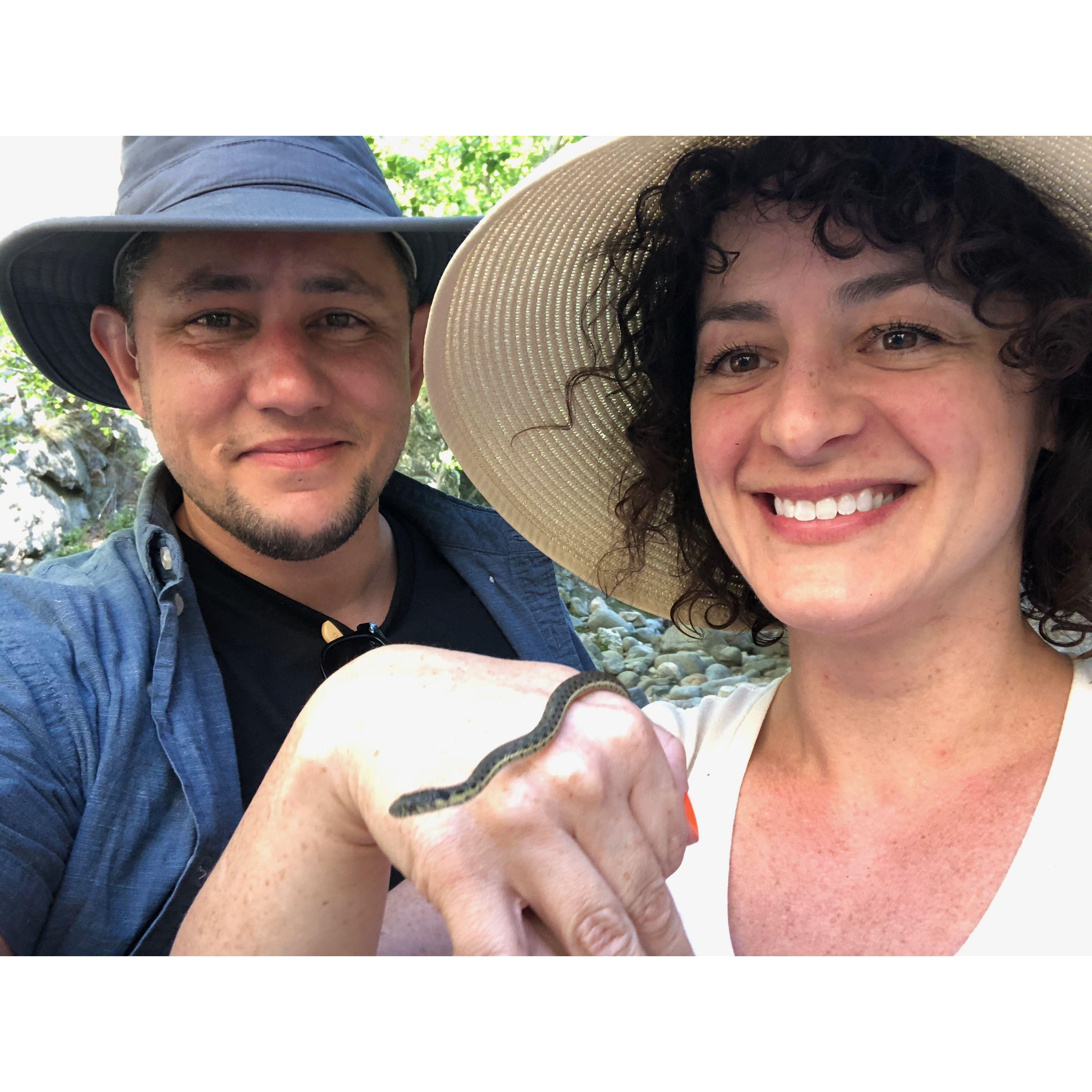 Our very first date at Eaton Canyon. In retrospect, Colten feels his hat was nerdy. Chantal didn't notice--she was just so impressed that he brought a full picnic and caught her a snake!