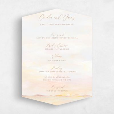 Beige Diamond Wedding Program - Andalusia