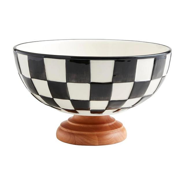 Mud Pie Checkered 7 1/4" x 11" Dia Pedestal Bowl