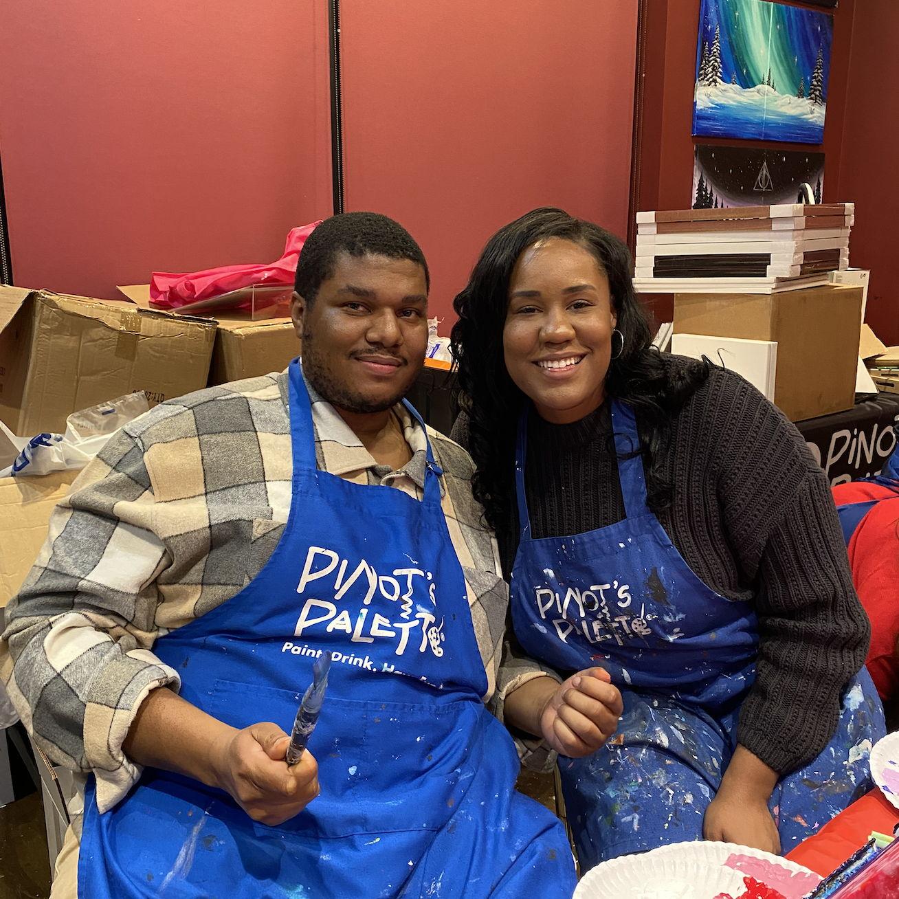 For our first Valentine’s Day, Cameron planned a paint-and-sip date.