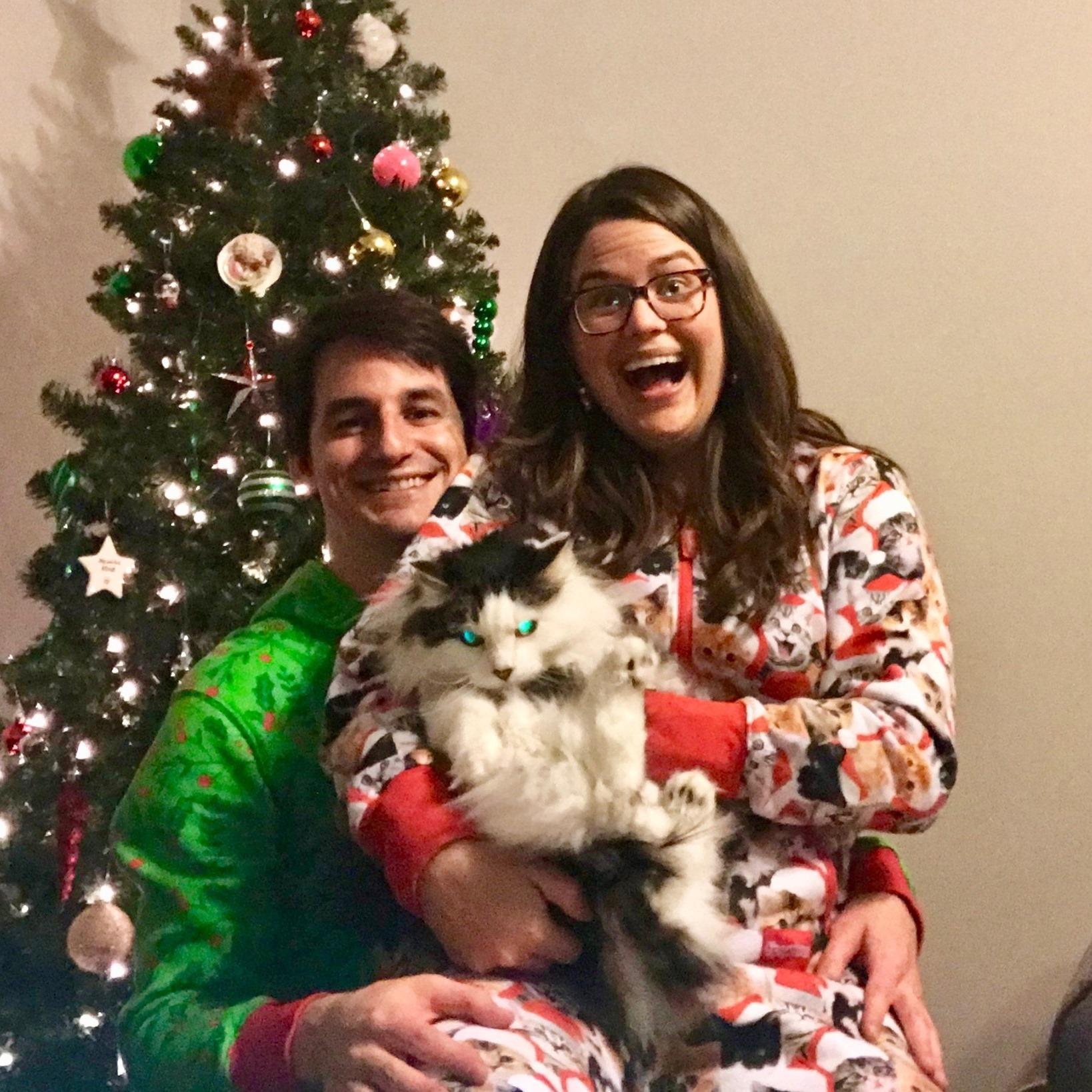 Christmas 2018 - Our first family photo. Ed loves photos.