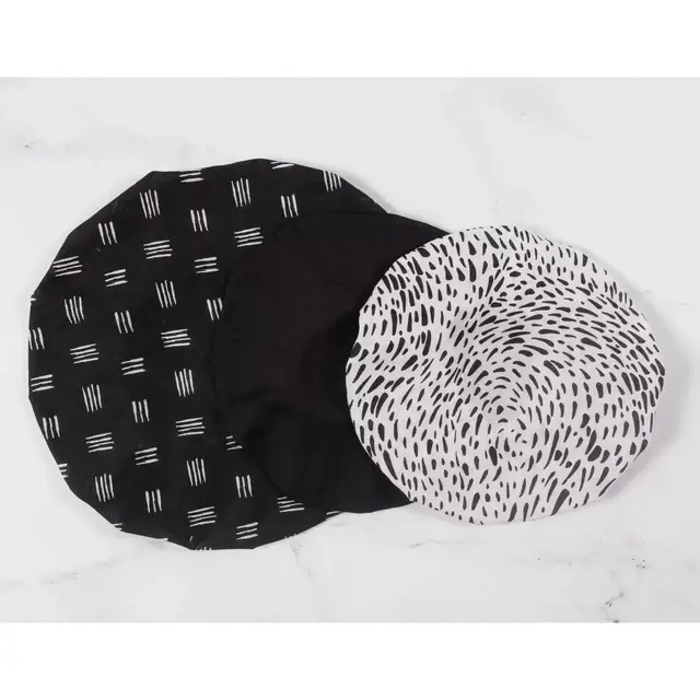 KAF Home Set of 3 Bowl Covers: Small Deryn , Medium soild Black , Large Rhys
